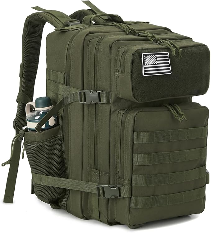 QT&ampQY 25L/45L Military Tactical Backpack For Men Molle Daypack 3 Day Bug Out Bag Hiking Rucksack With Bottle Holder
