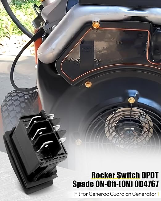 0D4767 Generator On-Off-(ON) Rocker Switch Fit for Generac GP15000 DPDT Spade