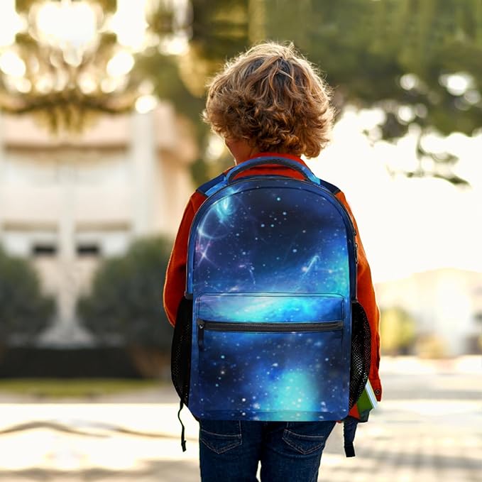Galaxy Backpack for Teen Girls and Boys Cosmic Pattern Lightweight School Backpack 17.32 x 12.59 x 5.9 Inch for Ages 10 to 14 Starry Sky Bookbag for Back to School and Daily Use