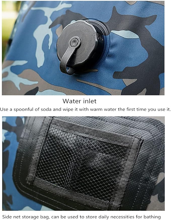 Portable Shower Bag PVC Travel Washing Kit Camping Accessories 5 Gallons 20 Liters Suitable for Outdoor Travel Camping Hiking 18.5x19.6inch
