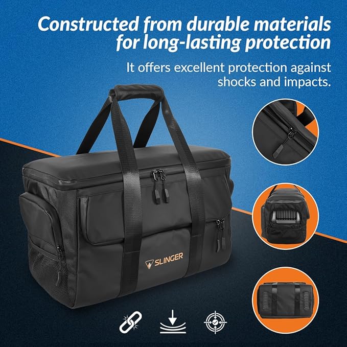 SLINGER Storage Protective Bag for DJI Power 1000 Portable Power Station Black