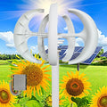 16000W Wind Turbines Generator5 Blades 12V/24V/48V Vertical Axis Wind Turbines Generator Kit3 Phase AC Permanent Magnet Generator Kit for Home Hybrids Streetlight Use(White48V)