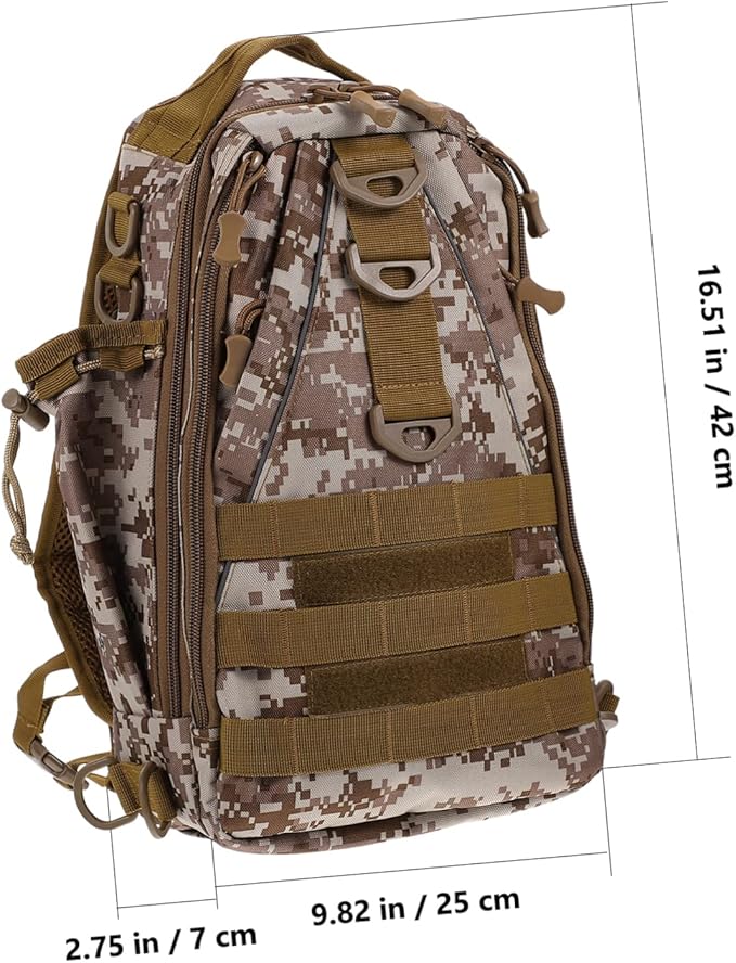 1pc Capacity Hiking Backpack Outdoor Sports Bag Straps Desert Camouflage Design for Travel and Storage