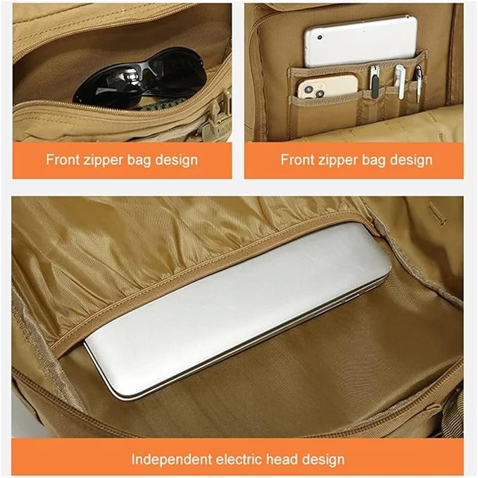 New Men Tactical Backpack 50L Capacity Waterproof Outdoor Sport Hiking Camping Hunting Backpack Bags for Men(A)