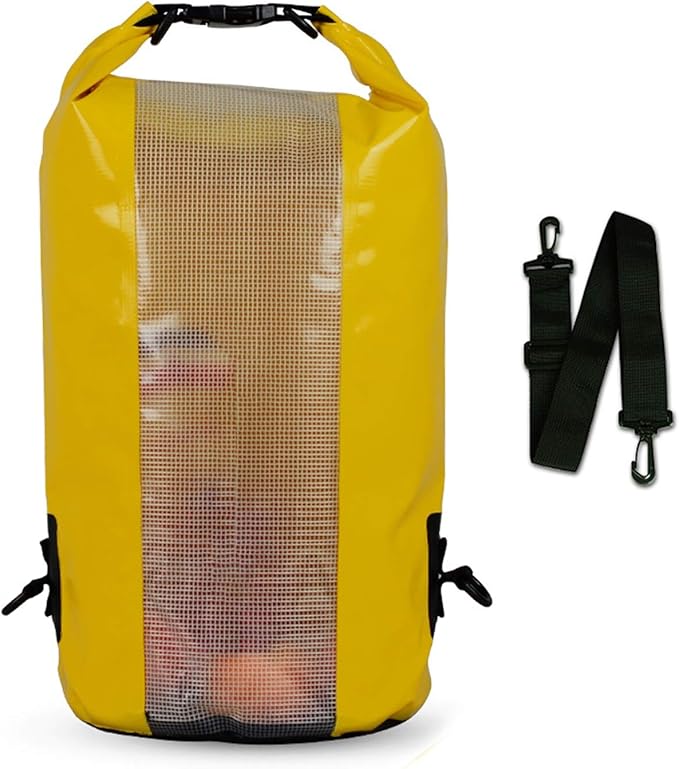 Beach Bag Outdoor Portable Waterproof Bucket Used for Outdoor Cycling Camping Water Sports Storage Bag Outdoor Quick-Drying Bag (Color : Red Size : 24.537cm) (Yellow 24.5 * 37cm) (Yellow 24.5*37cm)