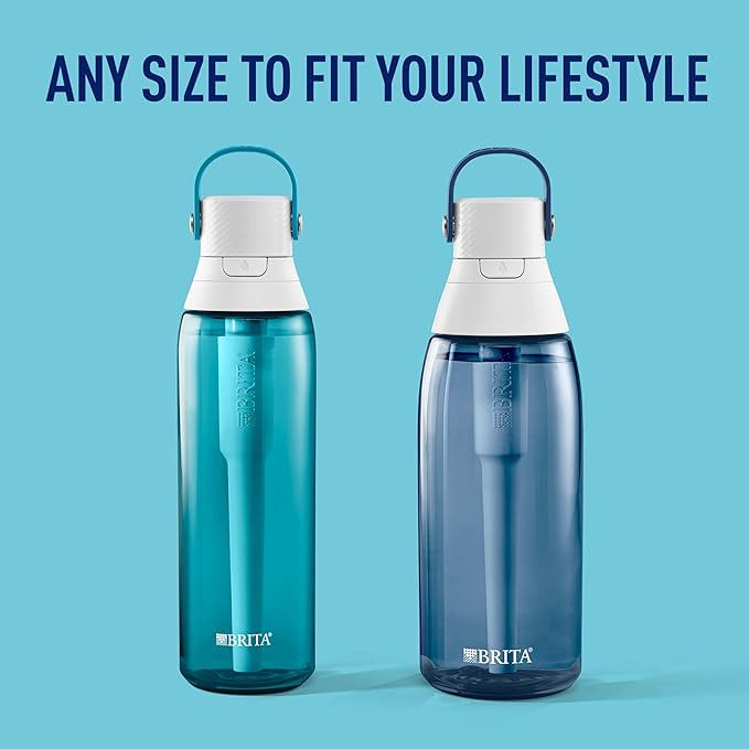 Brita Hard-Sided Plastic Premium Filtering Water Bottle BPA-Free Reusable Replaces 300 Plastic Water Bottles Filter Lasts 2 Months or 40 Gallons Includes 1 Filter Night Sky - 36 oz.