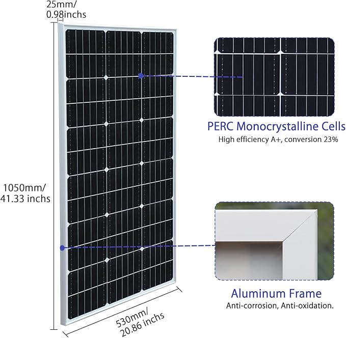 500 Watt 12Volt Solar Panel Kit 5X100W Monocrystalline Module 50A Charge Controller for RV Boats Trailer CamperOff-Grid System (500W Solar Kit)