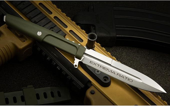 Extrema Ratio - Requiem (Ranger Green) Fixed Blade Knife Bohler N690 steel blade 4.9 mm thick hardened to 58 HRC stone-washed finish lightweight ergonomic handle made in Italy