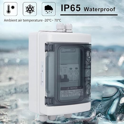 2 String PV Combiner Box IP65 Solar Disconnect Switch with 40A Circuit Breaker 1000V for Solar Panels