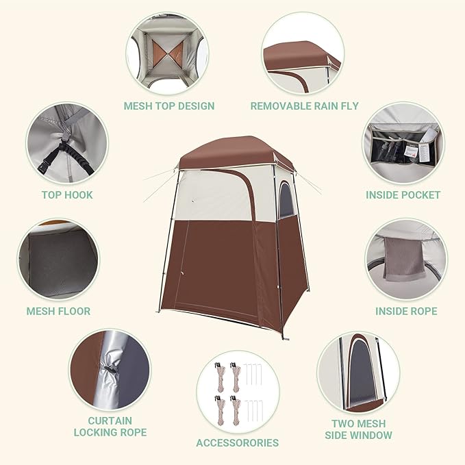 KingCamp Camping-Privacy-Shelters Camping Shower Tent with Shower Bag