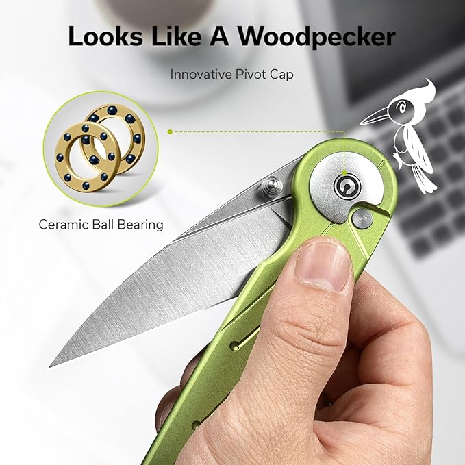 CIVIVI Starflare Pocket Knife for Men Women Button Lock Folding Knife with 3.3 Nitro-V Blade Milled Aluminum Handle Cool Knife for Everyday Carry C23052-3
