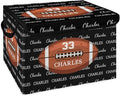 American football Custom Storage Bins with Lid Foldable Fabric Personalized Storage Basket Box with Handle Storage Organizer Container for Home Bedroom Closet