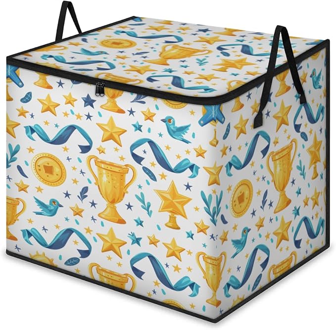 Trophies Large Storage Bags Championship Trophy Large Blanket Clothes Storage Containers Foldable Thick Fabric Storage Bags Comforter Organization And Storage With Handle Storage Bin With Zipper Lids