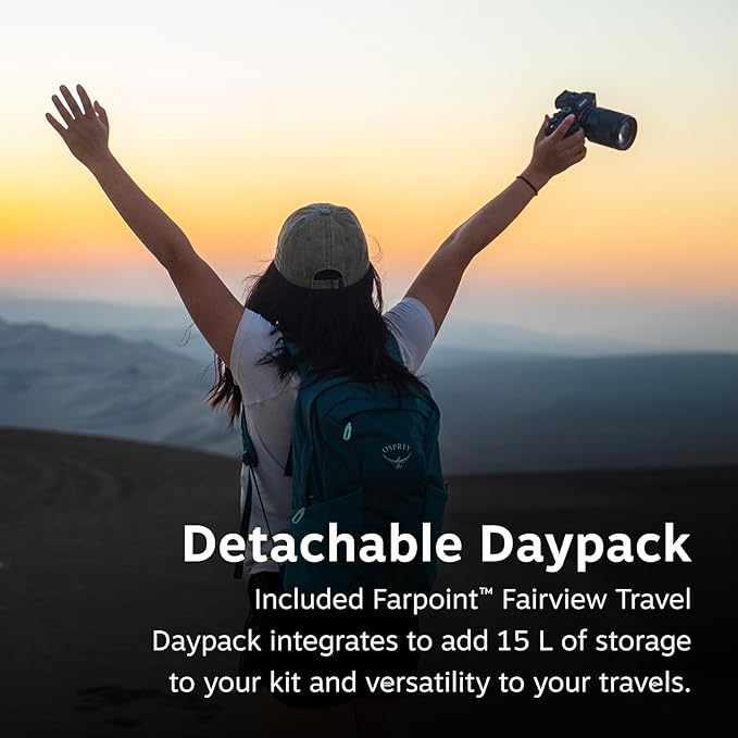 Osprey Fairview 55L Women's Travel Backpack - Carry On Bag with Personal Item Sized Detachable Daypack Sawdust-Olive Tan