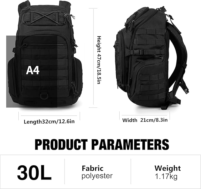 Mardingtop 30L Military Tactical Backpack for MenMolle Rucksack EDC Daypack for HikingTravelCamping Hunting