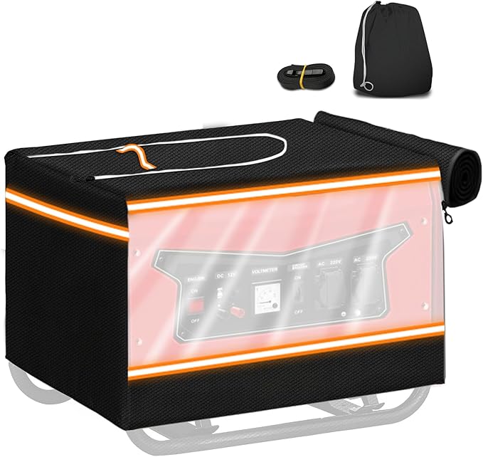 Generator Covers While Running 30x24x24inch Heavy Duty 600D Generator Cover Compatible with Most 5000-15000 Watt Generators Transparent Window Top Can be Refuel