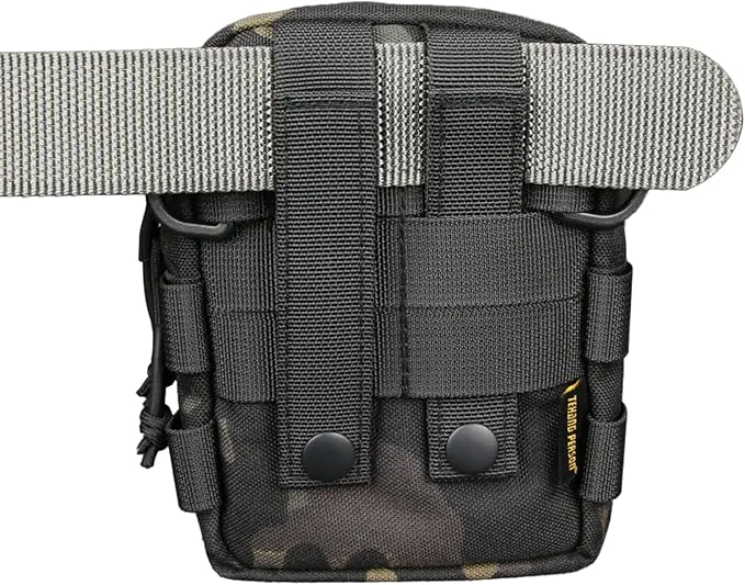 Multipurpose EDC Utility Gadget Pouch Molle Hip Waist Belt Bag Universal Cell Phone Holster Outdoor Wallet Nylon Case Camping Hiking Gear Tool Organizer (D)