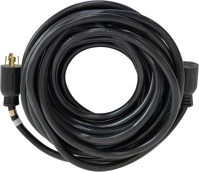 DuroMax XP3050GC 30-Amp 50-Foot 10-Gauge L14-30 Heavy Duty Generator Cord for Home Power Backup Black