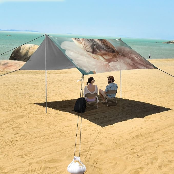 ALAZA French Bulldog Dog Cute Dog Dressed Up Beach Tent Sun Shelter Portable Canopy Sunshade for Outdoor Camping Picnics Backyard Fun 10x9 ft