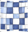 Cornflowerblue Checked Hand-Drawn Sketch Stable Beach Tent UPF50 Lightweight Portable Sun Shelter with Sandbags Sand Shovel Poles for Backyard and Camping