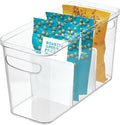 iDesign Crisp Divided Organizer Bin with Handles 6 x 8 x 14 Clear/Matte White