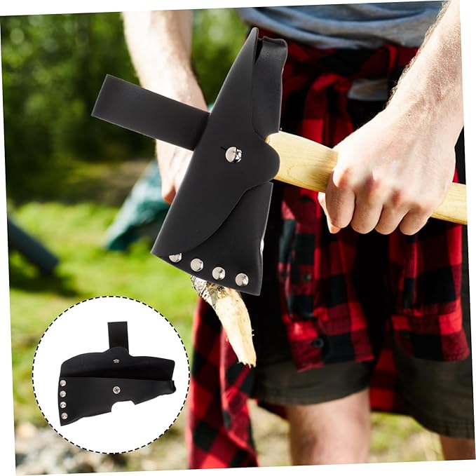 Kisangel 3pcs Leather Protective Cover for Hatchet Sleeve Sheath Handmade for Outdoor Enthusiasts