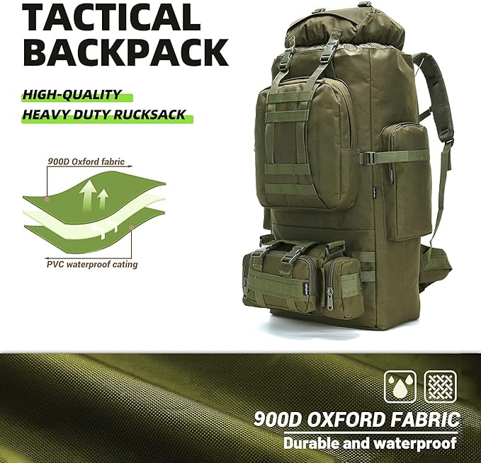 100L Camping Hiking BackpackMolle military Tactical rucksack backpackWaterproof Lightweight Hiking Backpack