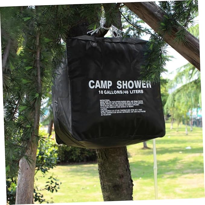1 Set Solar Heating Shower Bag Outdoor Camping Water Bag for Warm Showers Anywhere Nozzle and Hose for Hiking and Beach Activities