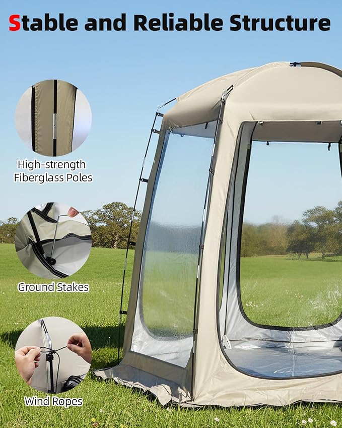 Abahub 3-5 People Clear Bubble Tent Winter Weatherproof Sports Tent with Sealed Floor Portable Outdoor Dome Tent with Carrying Bag for Sports Games Camping Fishing Cheering