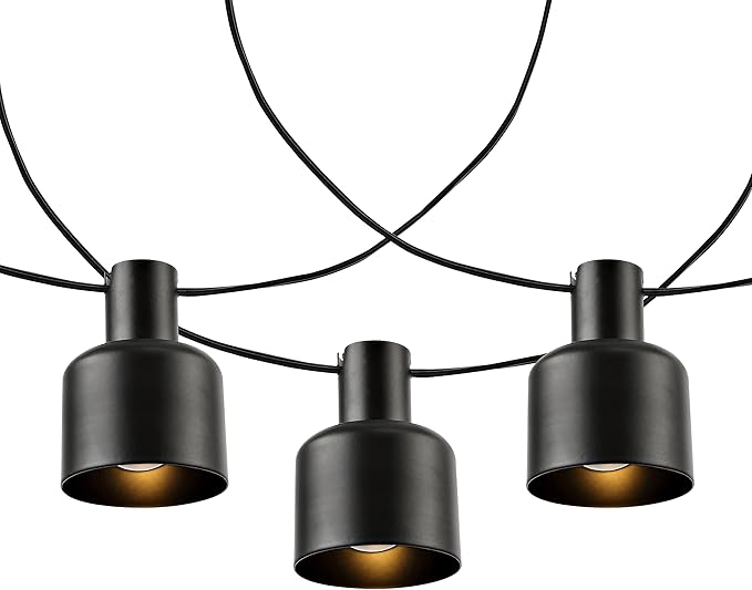 SAFAVIEH Lighting Collection Adaner Black 10-Foot LED Outdoor String Lights