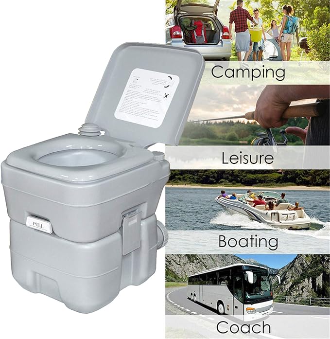 SMT- 5 Gallon 20L Portable Toilet Flush Travel Camping Commode Potty Outdoor/Indoor