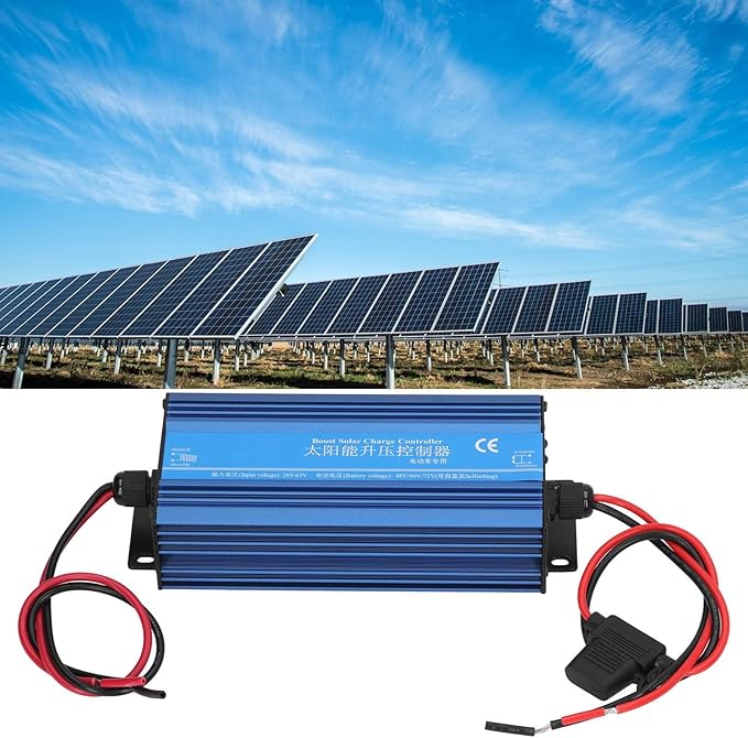 Boost MPPT Solar Controller 600W 26-63V Input LED Display Solar Panel Regulator Step Up Solar Controller for 48V / 60V / 72V and Lithium Battery