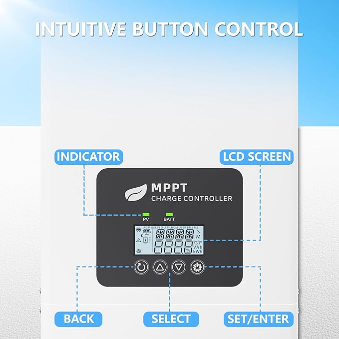 Epever 80A Mppt Solar Charge Controller Max PV 250V Input TEP Series 12v/24v/48v Battery System Works with Lifepo4 Batteries
