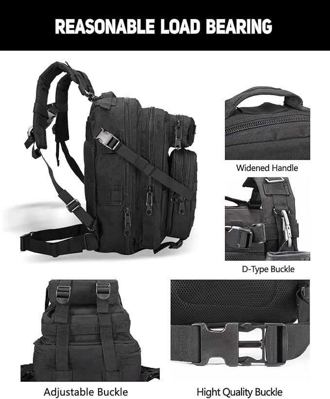 BOMTURN for Mens Tactical Backpack Military Backpacks 27L Small Army Survival Backpacks Small Waterproof Bug out Bag