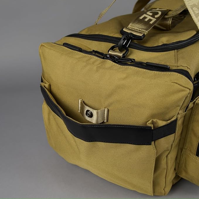 WOLFpak Ultimate 40L Gym &amp Travel Duffle Bag for Men &amp Women | Heavy-Duty Gear Bag w/Durable Waterproof 1000D Oxford Material | Hard Shell Base Laptop Sleeve Custom Patch Options | (Khaki)