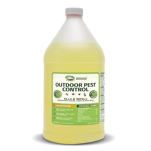 Mosquito Magician Liquid Concentrate - Kills Mosquitoes Fleas and Fire Ants - Use with Pump or Backpack Sprayers Foggers or Automatic Misting Machines - Ideal for Yards Lawns Patios - 1 Gallon