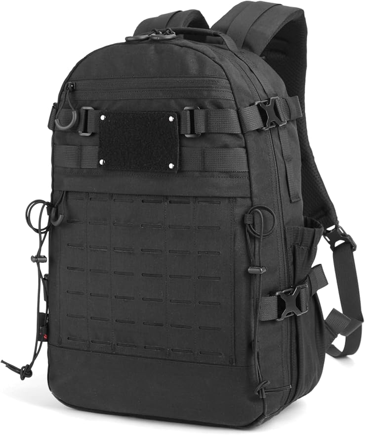 Military Tactical Backpack 21L Molle Rucksack 3 Day Bug Out Bag Laptop Daypack for Travel Camping (Black)