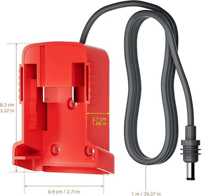 Starlink Mini Mil.Waukee 18V Battery Adapter Starlink Mini DC Power Cable Adapter Accessories for Mil.Waukee Battery Charger 3.2FT 18AWG Cord Plug and Play 1M