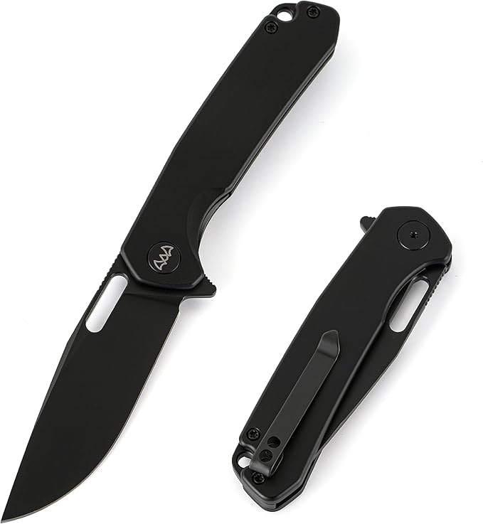 Pocket Knife 3.3 Folding Knife Premium 14C28N Blade with Aluminum Handle Pocket Clip EDC Knife for Camping Hunting Hiking Survival and Outdoor Activities