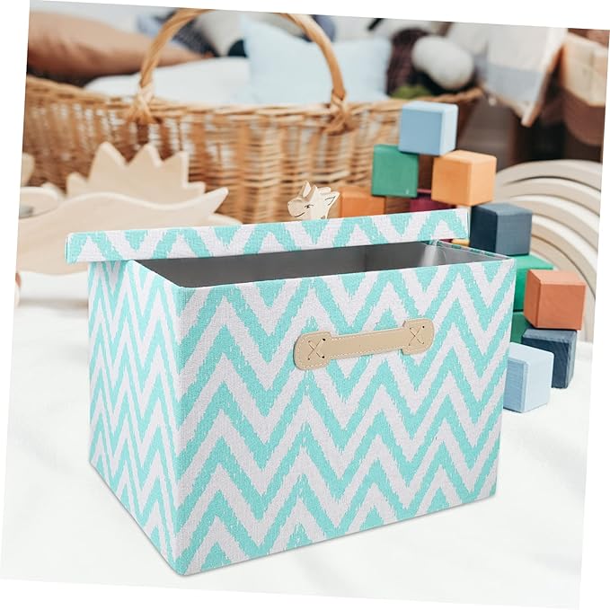 Unomor Convenient Foldable Fabric Storage Box for Clothes Towels and Shoes Multi-functional Organizer Container with Lids for Home Use Pattern