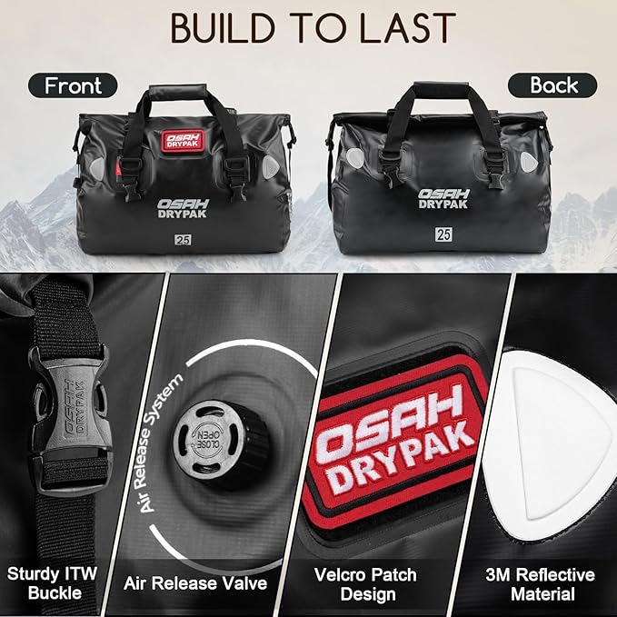 25L Waterproof Duffel Bag &amp 60L Motorcycle Dry Bag