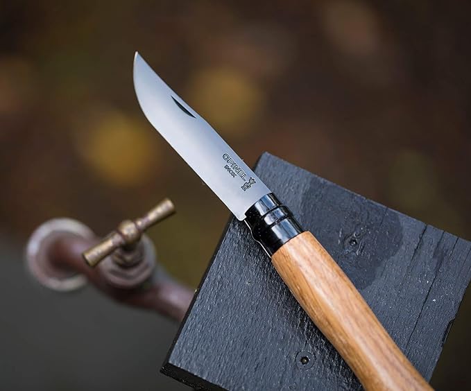 OPINEL Stainelss Steel Folding Knife Set - Wooden Boxed Set of 10 Knives No. 2 - No. 12