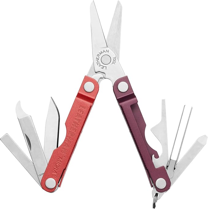 LEATHERMAN Micra Keychain Multi-tool with Grooming Tools Mini Pocketknife for Everyday Carry (EDC) Hobbies &amp Outdoors Built in the USA Mulled Wine