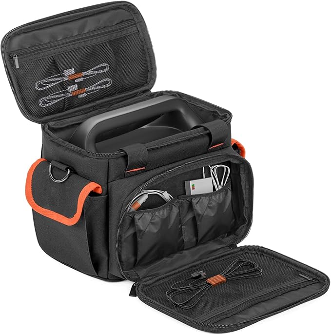 Trunab Carrying Case Compatible with Jackery Portable Power Station Explorer 160/240/300 Storage Bag with Waterproof Bottom and Front Pockets for Charging Cable and Accessories