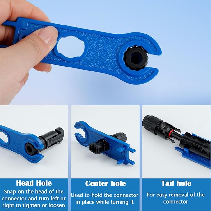 100PCS Solar Panel Connector IP67 1000V 30A Waterproof Connector Male Female with 2 Spanners 50 Pairs Multi-Contact Solar Connectors