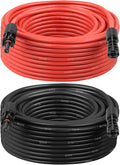 MOOKEERF Solar Panel Extension Cable - 8AWG 60FT Solar Wire with Female &amp Male Waterproof Connector PV Wire for RV Photovoltaic Systems Home Boat Solar Panels Car(75Feet Red + 75Feet Black)
