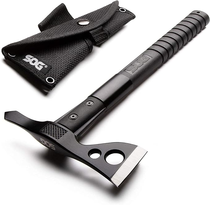 SOG FastHawk- Lighter Faster Agile Throwing Hatchet Versatile Survival Tactical Axe for Competition Throwing and Camping Hunting and Packing-Black (F06TN-CP)