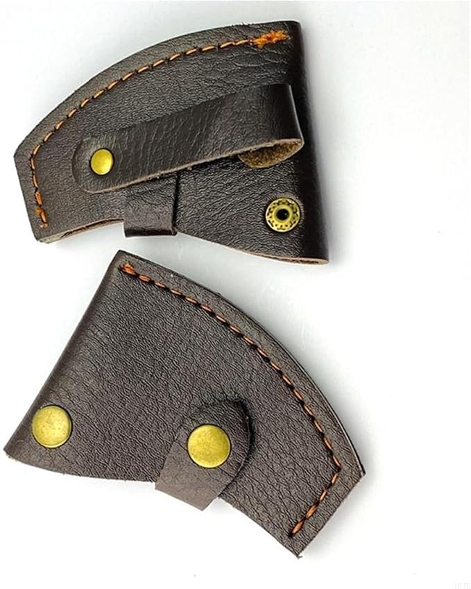 PU Leather Axes Sheath Waist Mount Axes Head Cover with Button Clip Hatchets Sleeve for Outdoor Camping Blade Protection