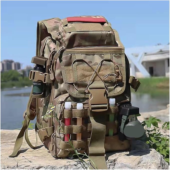 40L Hiking Backpack Military Tactical Backpack Army Assault Bag Waterproof Outdoor Sports Camping Travel Rucksack (Black)
