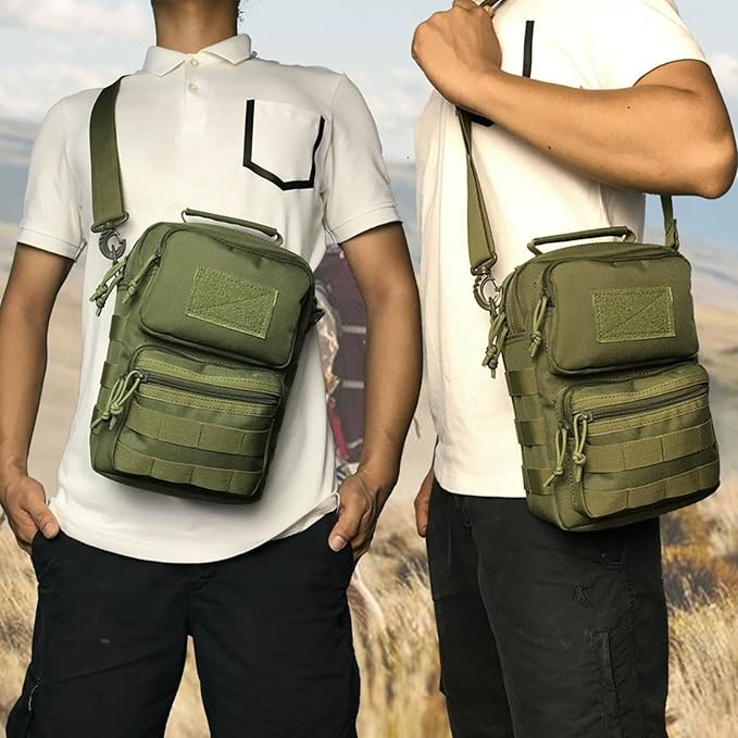 6L Military Camouflage Crossbody Pack Water Proof Tactical One Strap Small Bag with Detachable Strap
